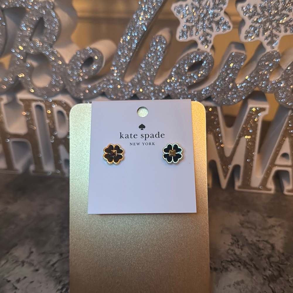NWT Kate Spade spades and stud earrings with dust bag